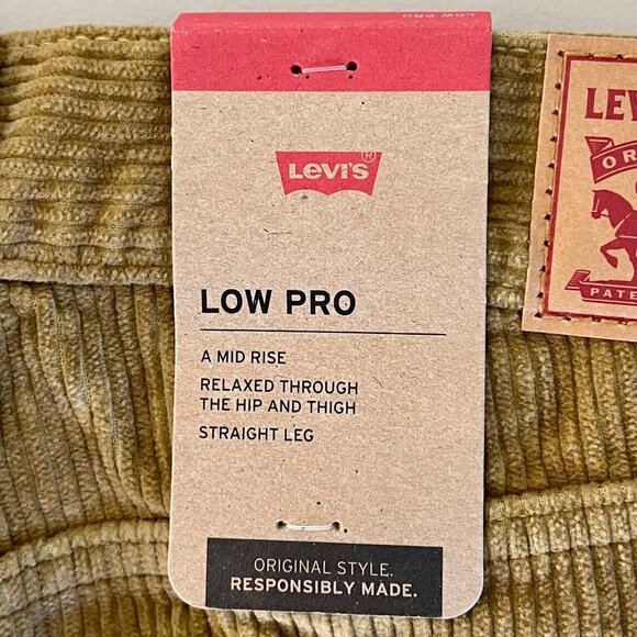 Levis Low Pro Mens Corduroy Pants 29x30 Relaxed Fit Mid Rise Straight Leg NWT's - Picture 4 of 16